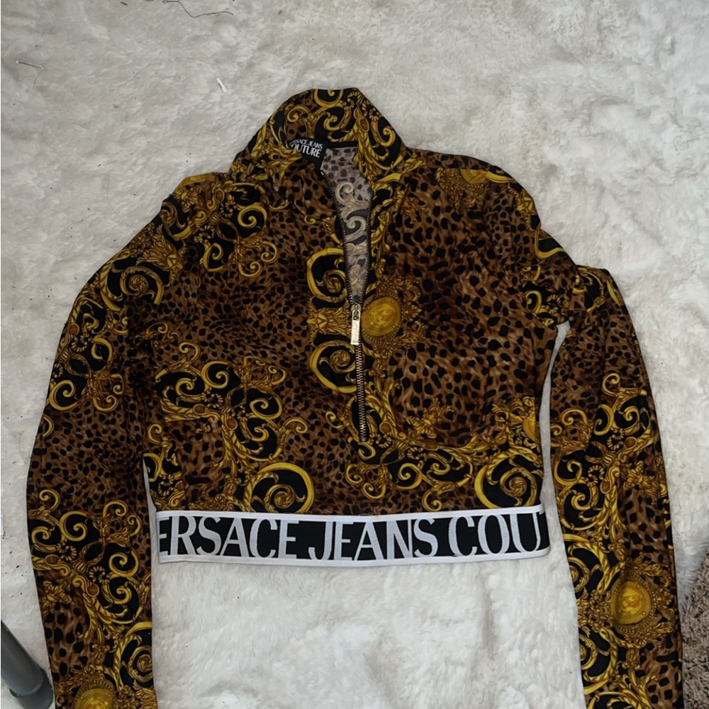 Versace Jeans Collection Leopard and Baroque Jacket and Leggings SOLD AS A SET